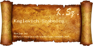 Keglevich Szabolcs névjegykártya